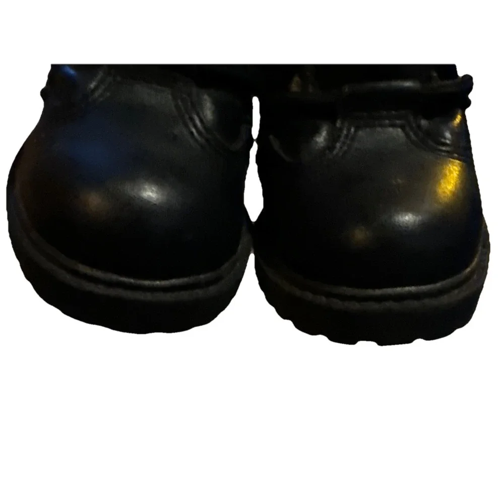 Harley Davidson Brake Light Boots Kids Double Zipper Black Chunky Youth Sz 10